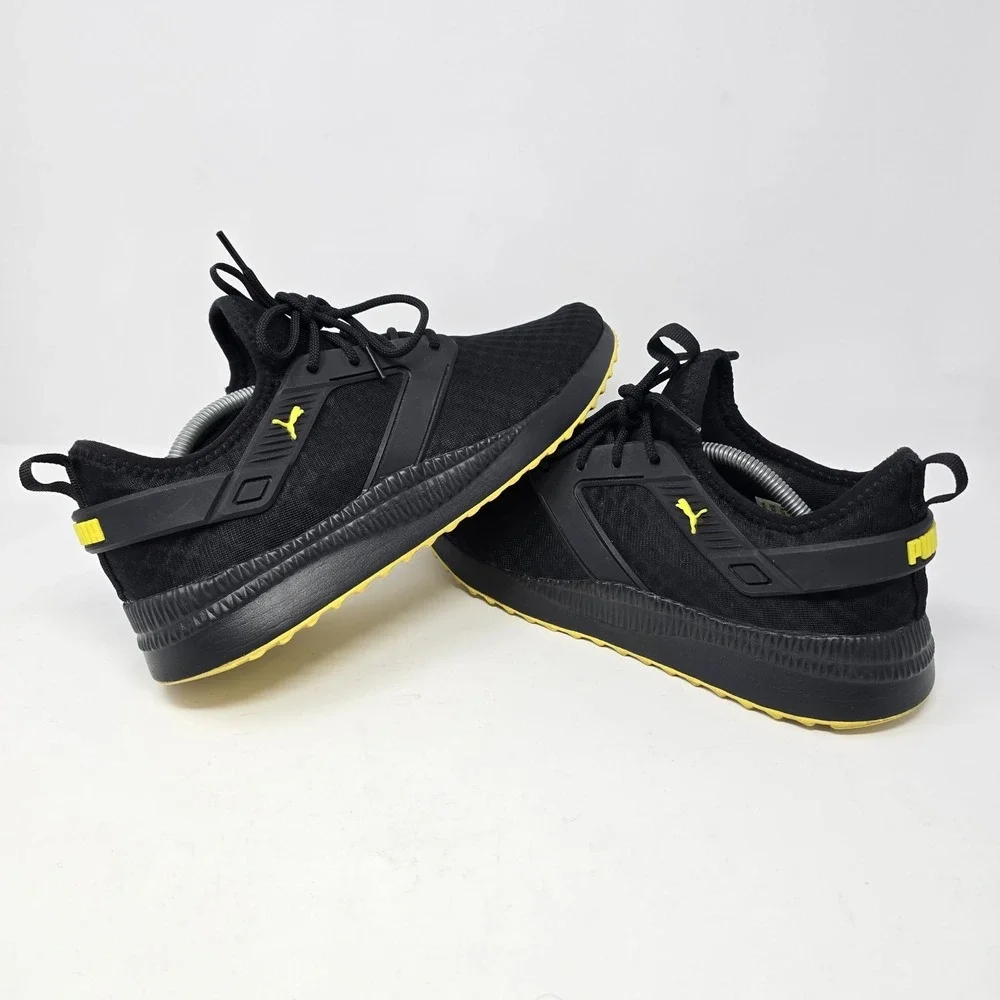 Puma Pacer Next Cage Mens Black Yellow Athletic Sneakers 370009-12 Size 12